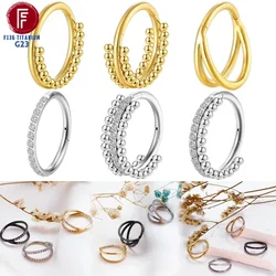 F136 Titanium Tragus Piercing Helix Cartilage  Septum Clicker Nose Rings Conch Zircon Earrings 16G Hinged Segment Body Jewelry