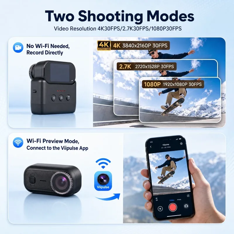 APEX Action 4K Camera  Mini POV Magnetic Sports Camera Anti‑Shake Wearable Vlogging Bodycam with Charging Case view 5