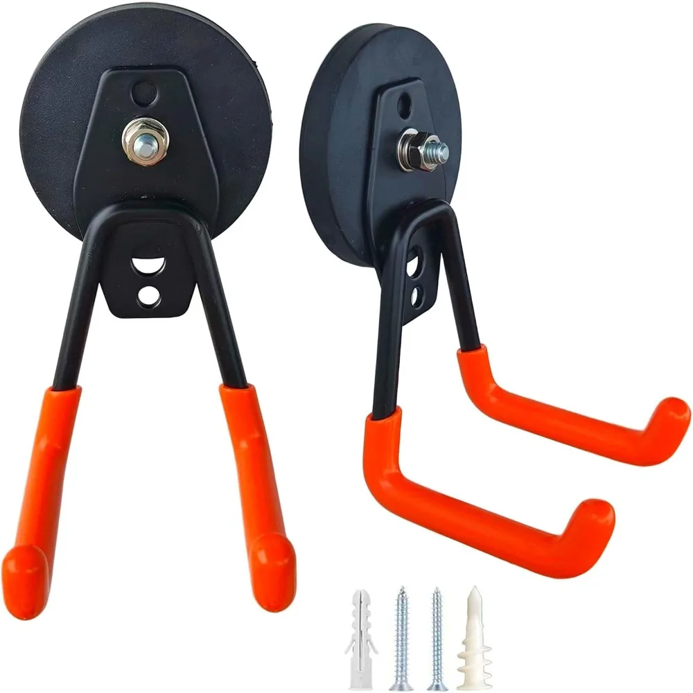2Pcs Heavy Duty Magnetic Hooks Strong Neodymium Magnet Hanger for Garage Fridge Organizer Tool Hanging Indoor Outdoor Storage