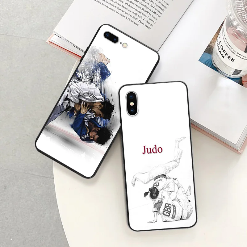 Judo Matte Phone Case For iphone 15 Pro 14 13 12 Mini 11 8 7 6 6s Plus SE X XS Max XR Oyama Kyokushin Karate Soft Black Cover