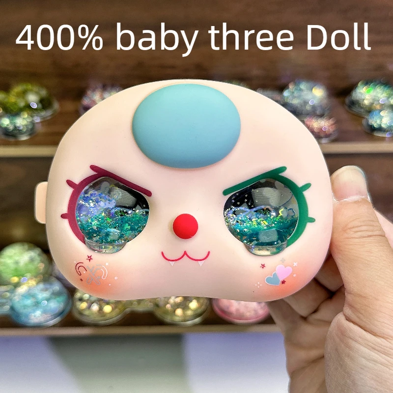 

400% Baby Three Quicksand Eyes with Tear Drop & No Tear Drop New High-Quality Vinyl Face Shell Exquisite Doll Accessory In Stock