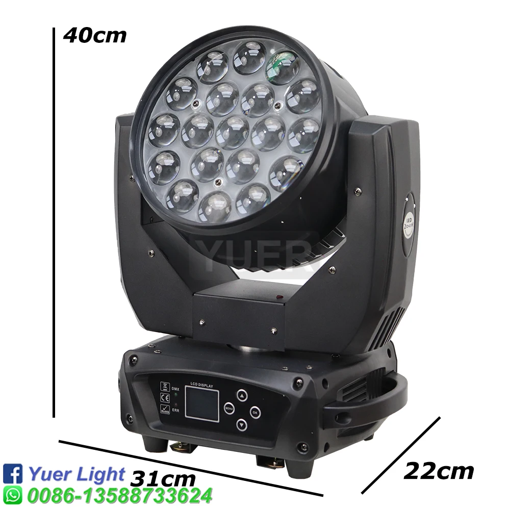 4PCS/Lot LED Lighting Equipment 19x15W RGBW Beam+Wash Zoom Moving Head Light DJ Disco Party Bar Dance Floor Stage Effect