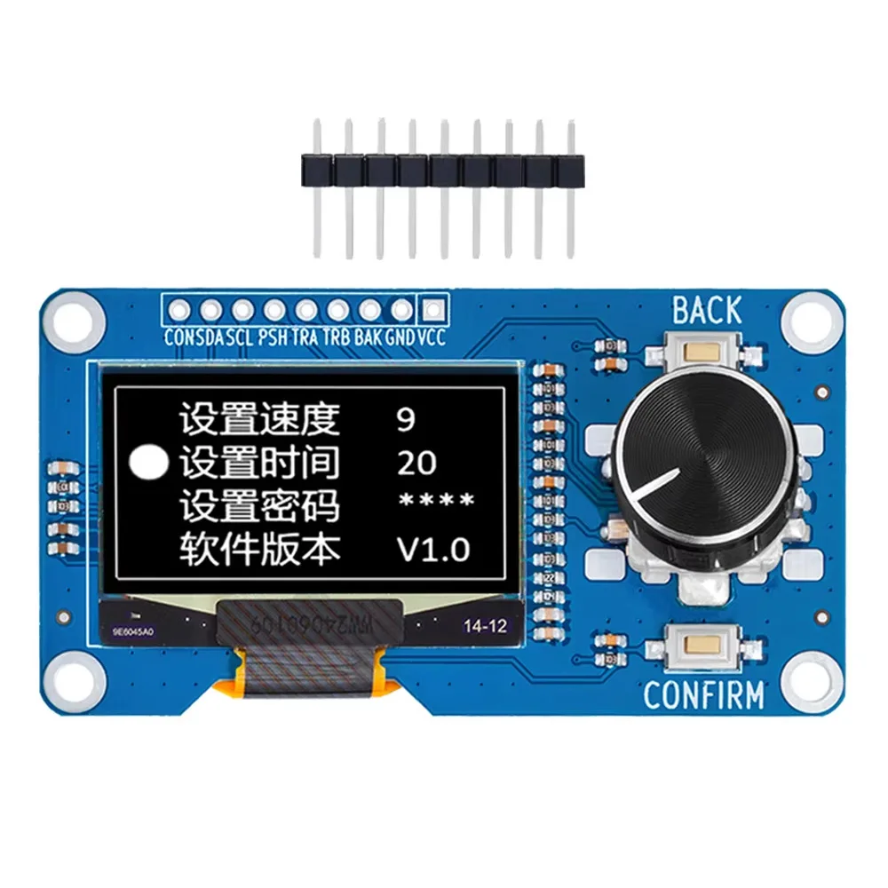0.96/1.3 inch white oled display screen combined with EC11 rotary encoder module IIC interface