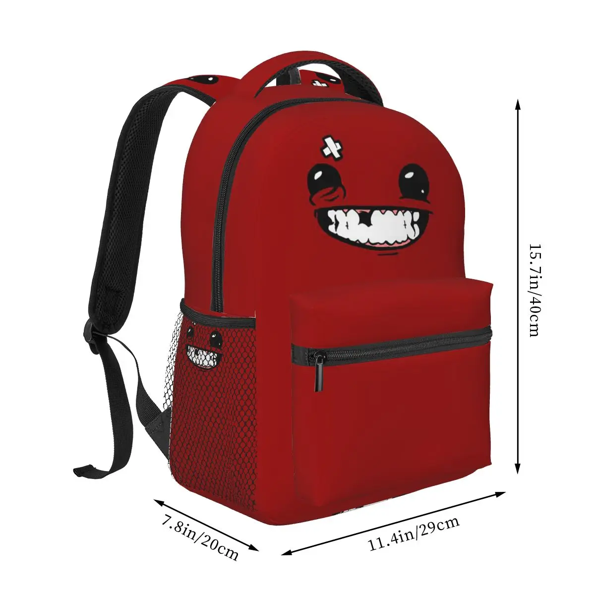 Supermeatboy Logo Super Meat Boy Logo Game Cool Hot New Fresh Red Sexy Smile Backpack Daypack BookBag School Bag Shoulder Bags