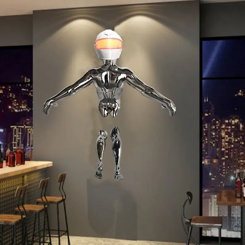 YAO modern ornaments AI machine robot wall hanging wall decoration with high-end lights