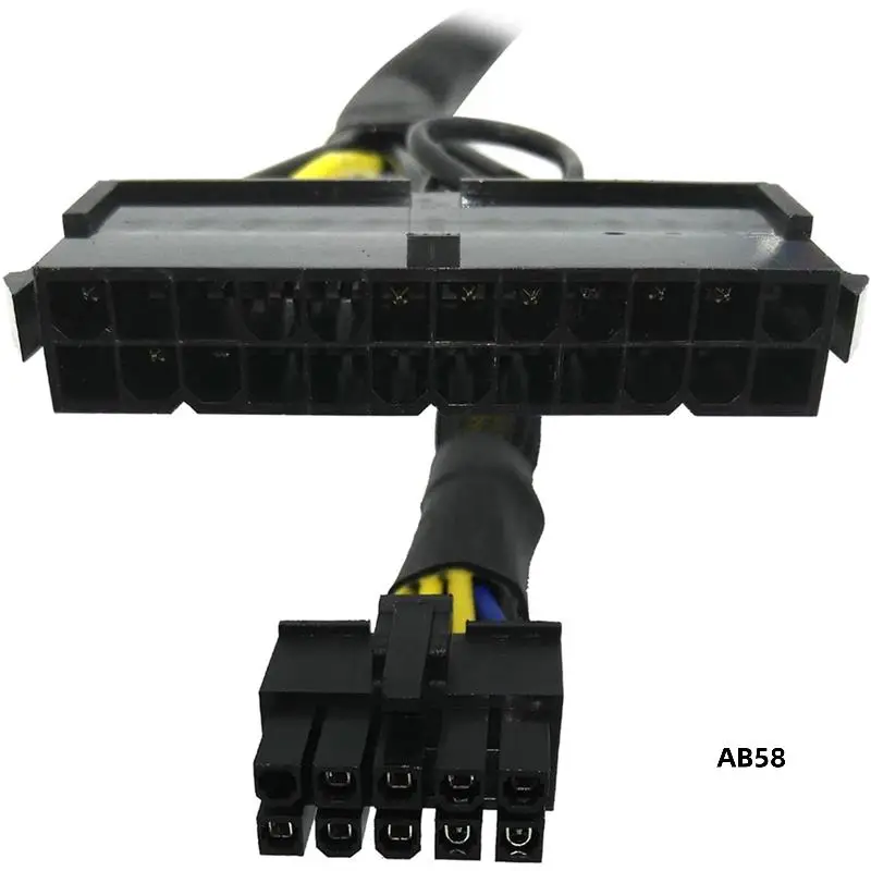 3X 24 Pin To 10 Pin ATX PSU Main Power Adapter Braided Sleeved Cable For IBM For Lenovo PC And Servers 12-Inch(30Cm)