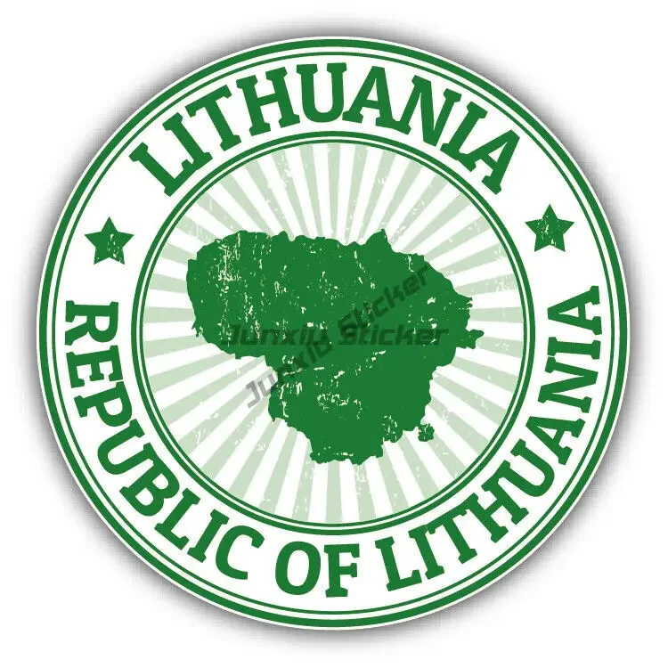 Lithuania Flag Map National Emblem Sticker for Covered Scratch Decorate Truck Van Car Wall Room Window Bicycle Off-road Helmet