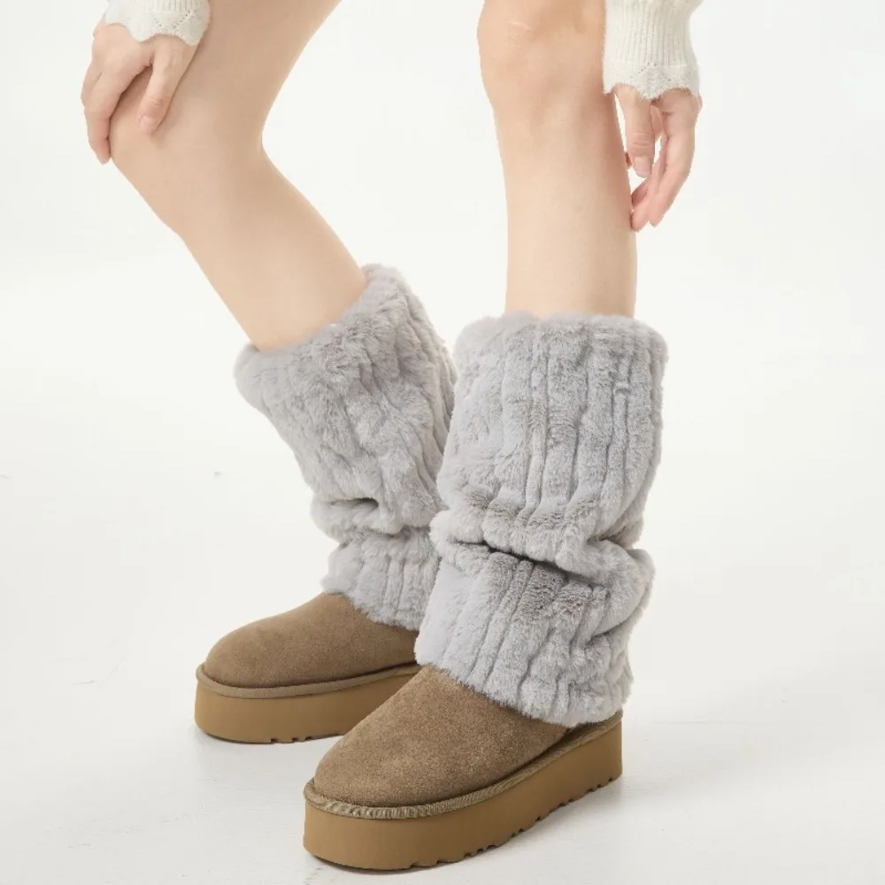 

Y2K Imitation Rabbit Fur Women's Long Stockings Thickened Leg Protection Leg Socks Japanese Style Warm Winter Pile Socks