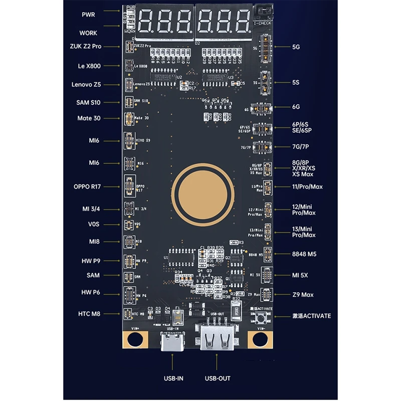 Placa de detecção de ativação de bateria ba27, carga rápida de bateria para iphone 5g-13 pro max android ativação com um clique