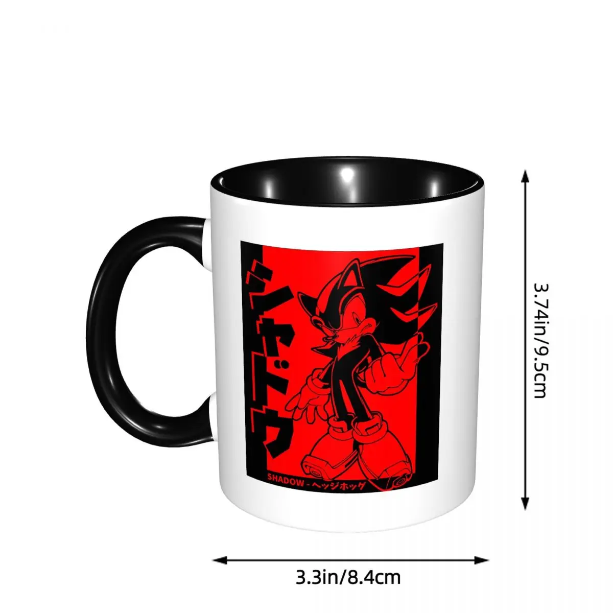 Japanese Shadow The Hedgehog Mug Funny Ceramic Coffee Cups Tea Mugs Milk Cup Drinkware Gifts for Woman Man view 3