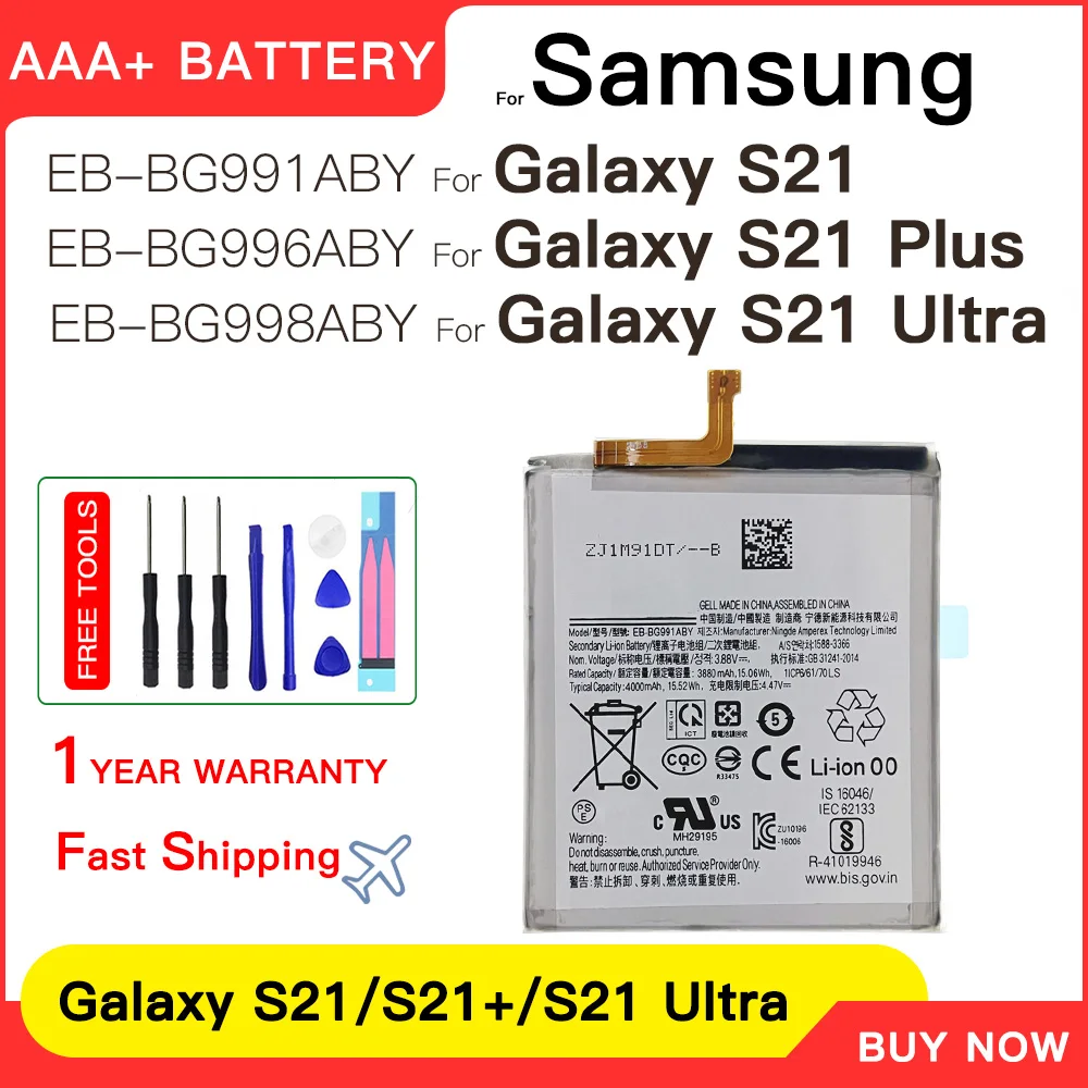 Genuine New Battery EB-BG998ABY EB-BG996ABY EB-BG991ABY for Samsung Galaxy S21 Ultra S21+ S21 Plus Batteria Batteries+Tools