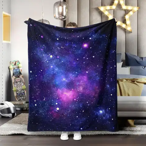 Coperta spaziale Galassia Universo Cielo notturno stellato Nebulosa Stelle Trapunte Pisolino per divano Sedia Letto Decor Trapunte