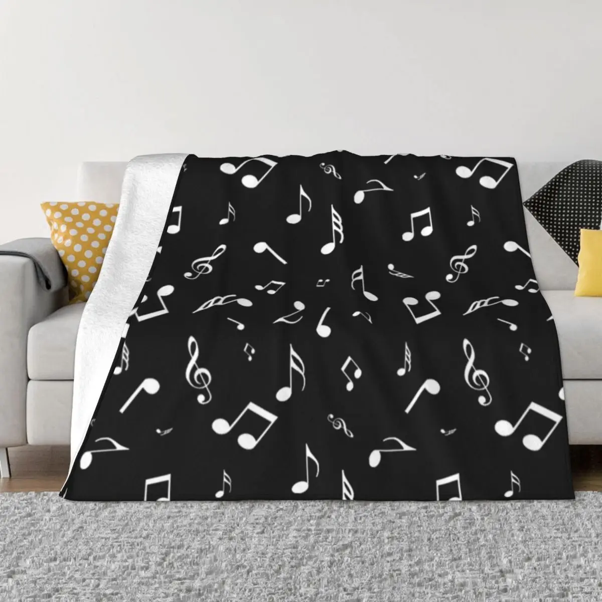 

music notes allovers Throw Blanket Blankets For Sofas Soft Plush Plaid