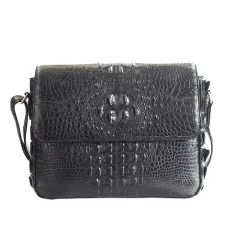 ourui new arrival men crocodile bag male  Single shoulder black aslant  bag