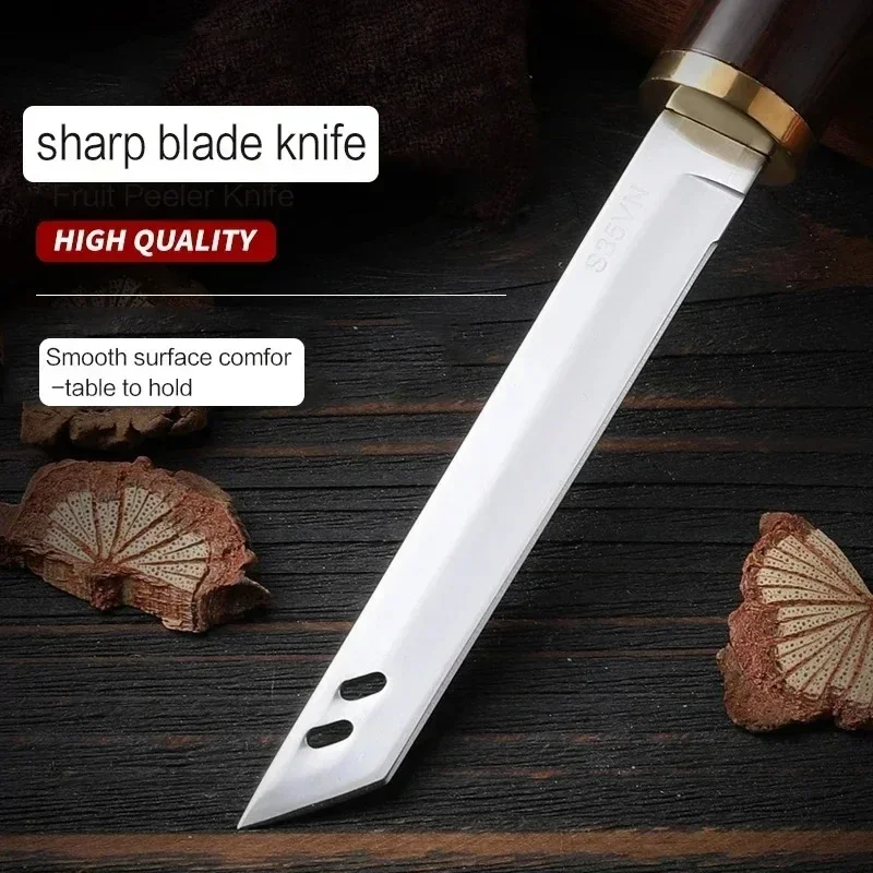 Portable knife sharp high hardness fruit knife meat cutting knife slicing peeling barbecue camping knife