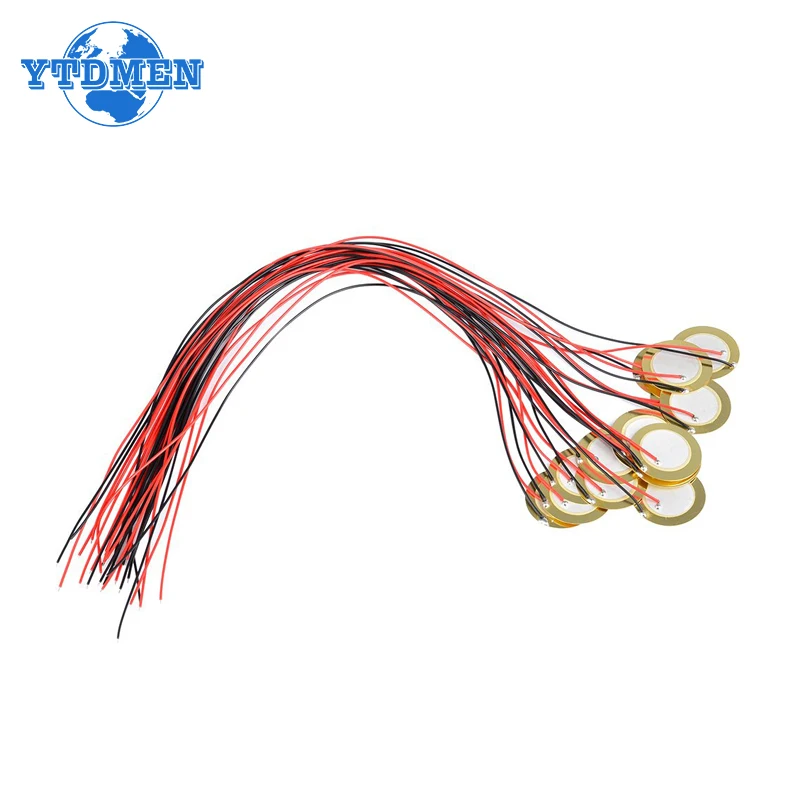 10/20PCS 15MM Piezo Ceramic Wafer Plate Buzzer Piezoelectric Element Sounder Sensor, with Wire Copper