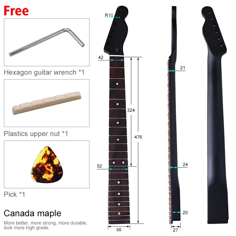 Guitar accessories 22 products plus maple TL neck black matte rose fretboard modified electric guitar handle DIY