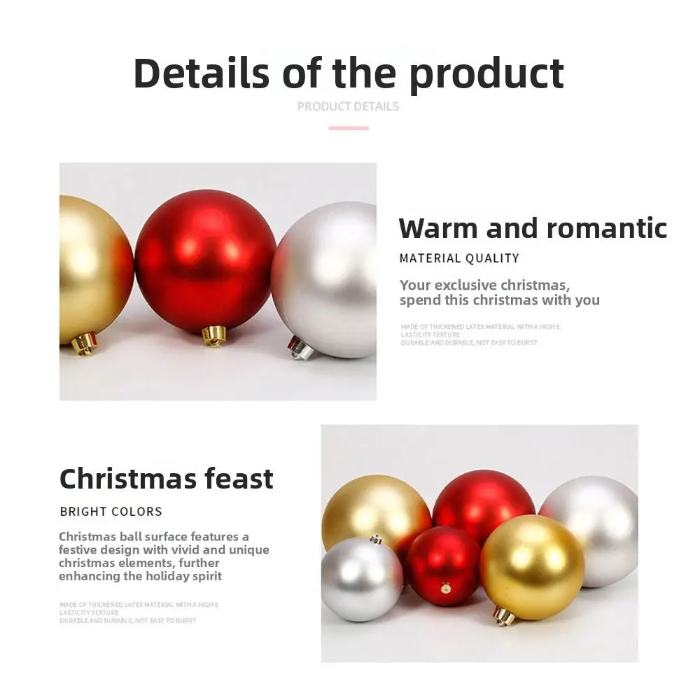 Festive Ornament 12/15/20CM Christmas Ball Matte Finish Ball Shape Matte Ball Ceiling Decoration New Year Season - view 2