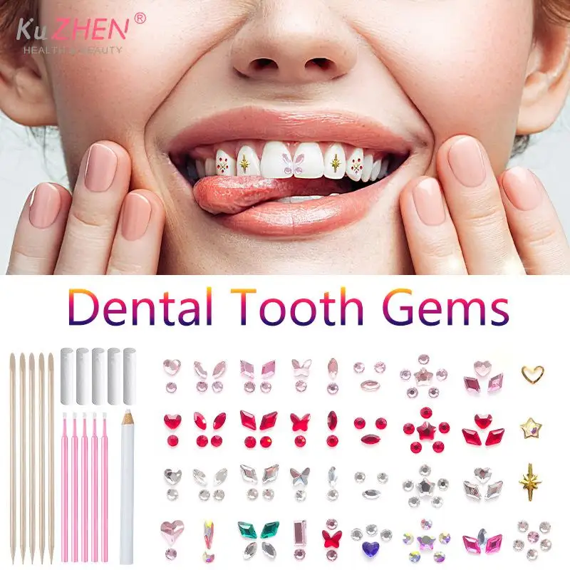 1Set Acrylic Tooth Crystal Jewelry Dental Tooth Gems Crystal Diamond Ornament Diy Tool Variou Shape Color Teeth Jewelry Denture