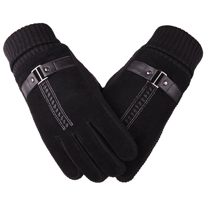 1Pair Men Gloves Thick Anti-pilling Winter Gloves Thermal Men Winter Gloves Touch Screen Outdoor Cycling Cold Protection