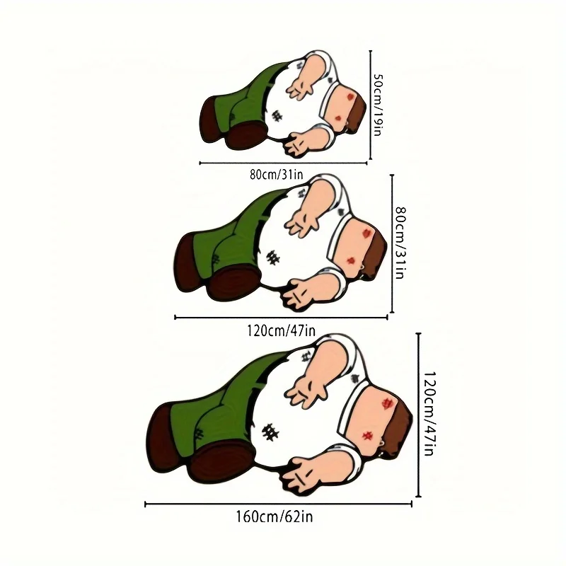 VIKAMA Cute Cartoon Animal Shape Rug Irregular Flat Print Non Slip Oilproof Doormat For Bedroom Entrance Home Floor Decor