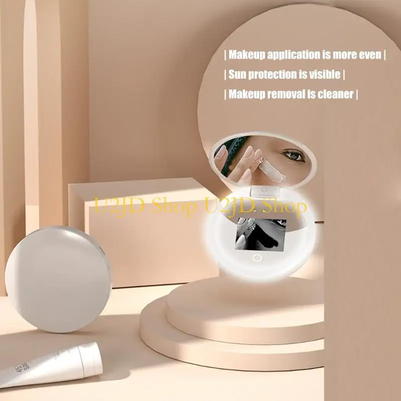 Espelho da câmera U2JD UVS para protetor solar Teste mão 2 espelho maquiagem lateral espelho vaidade