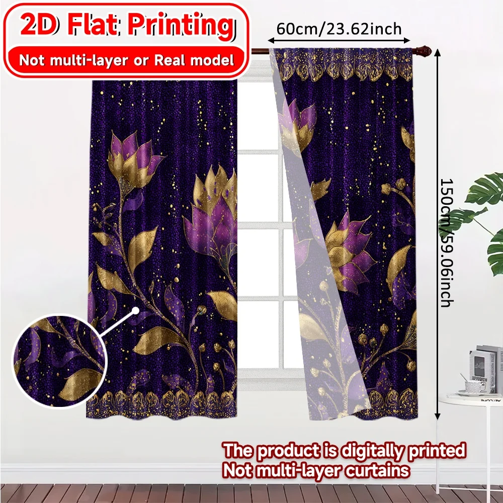 2D Flat Printing,2pcs Golden Palace Popular Curtains&Window Treatment Fabric Curtains Decorations Outdoor Suitable for Kitchen