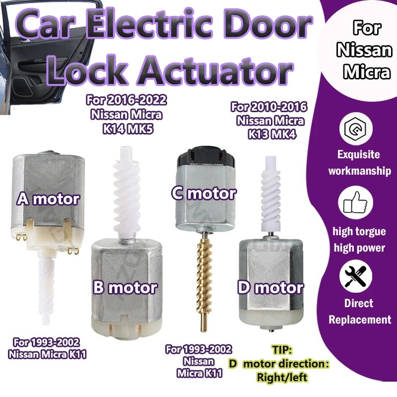 

10400 370344/VD117Y28/VD297Y15 For Nissan Micra K11 K13 K14 Car Electric Door Lock Actuator 12V motor auto bodies Interior parts