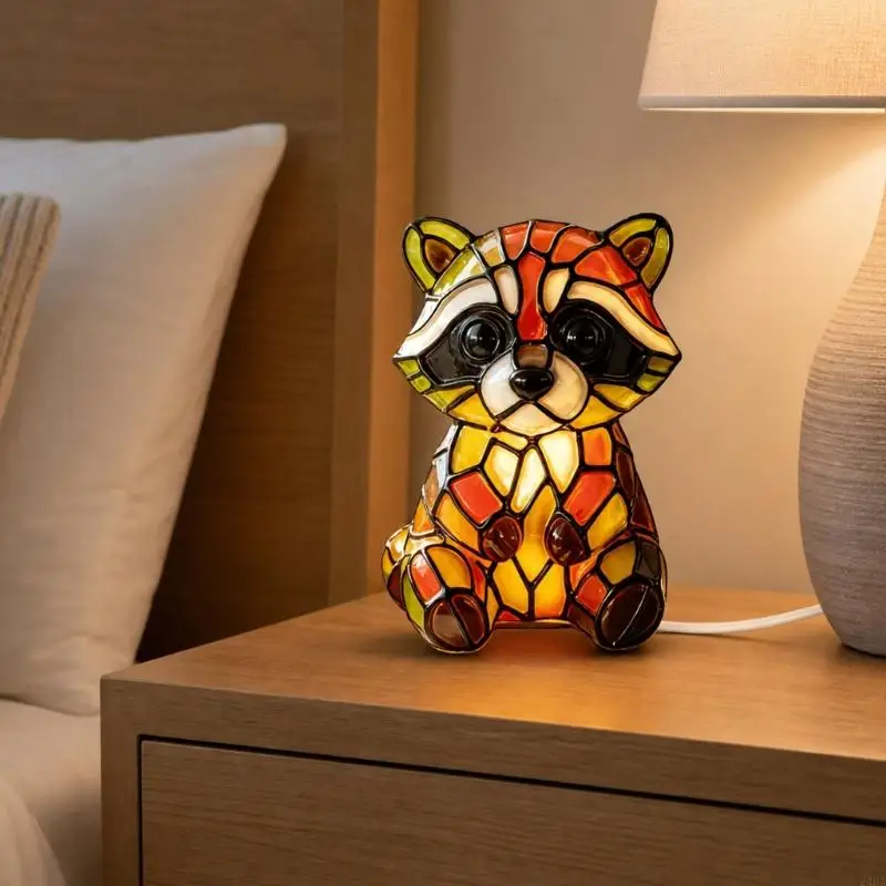 Freestanding USB Night Light for Bedside Tables and Desk Displays Resin Texture