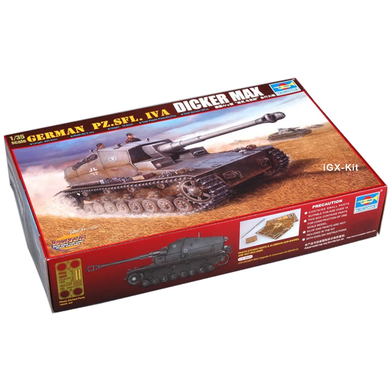 

Немецкий танк Trumpeter 00348 1/35 PZ SFL Iva Dicker Max, артиллерия, детская игрушка, пластиковая сборка, набор для моделирования