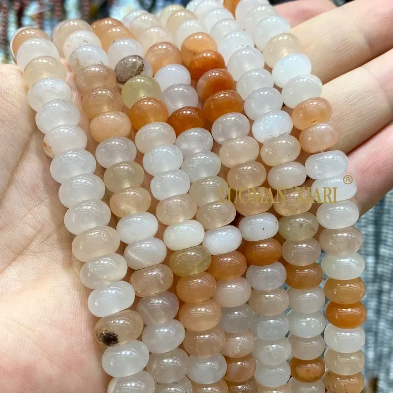 6x10MM Abacus Natuursteen Lepidoliet Chalcedoon Losse Rondelle Spacer Kralen voor Sieraden Maken DIY Armband Bedels accessoires - afbeelding 1