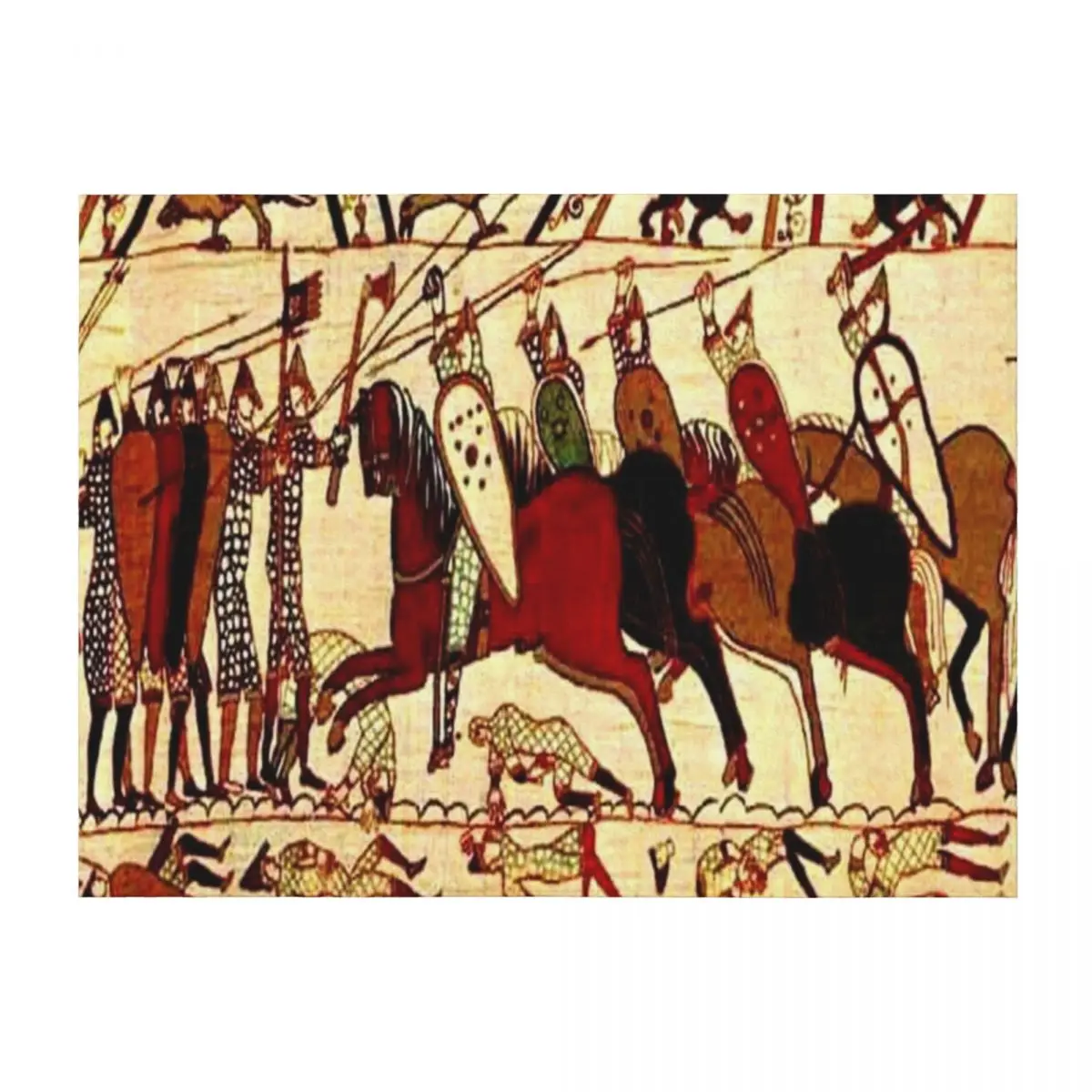 Battle of Hasting Bayeux Scene Throw Blanket Cute Plaid Camping cosplay anime Blankets