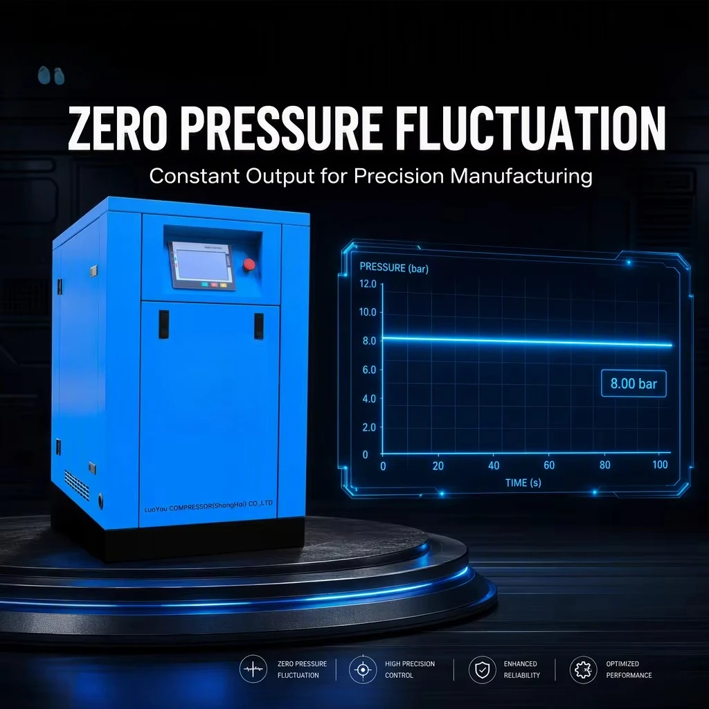 8-Bar Oil-Free Rotary Air Compressor 2HP/1.5Kw Low Noise Scroll Compressor Portable 220V Engine Motor Bearing Tank Air Cooled