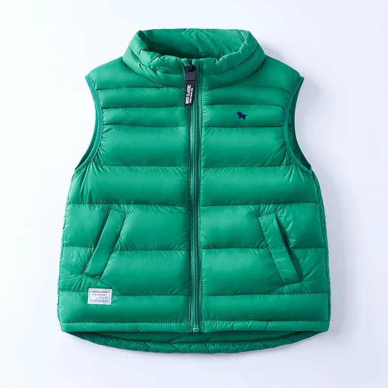 IYEAL New Children Boys Girls White Duck Down Vest Standing Collar Down Vest Girls' Vest for Winter Outwear
