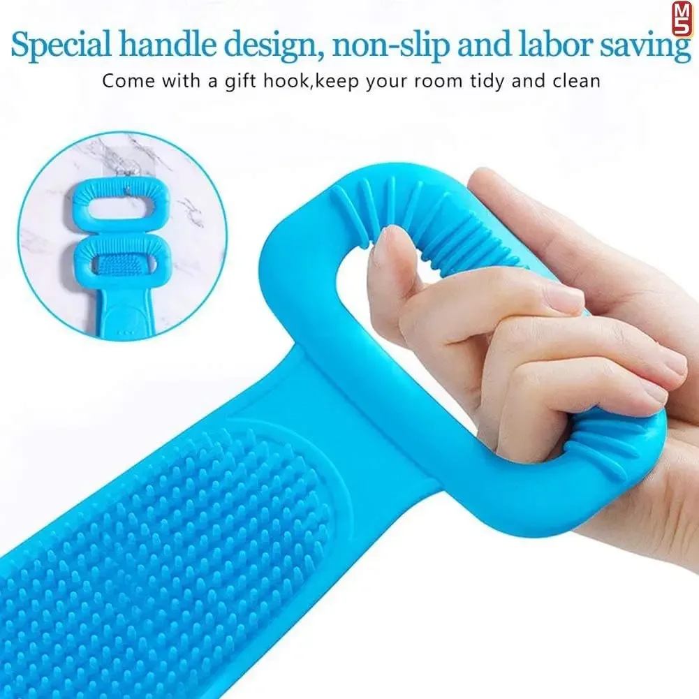 Silicone Back Scrubber for Shower Bath Body Brush Back Washer with Handle for Men and Women Deep Cleansing Massage Skin