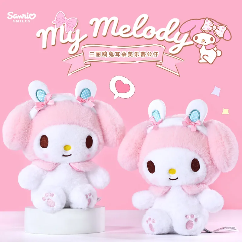 

Sanrio Cute My Melody Bunny Ear Plush Toy Kuromi Stuffed Animal Pillow Doll Gift for Girls Birthday Present