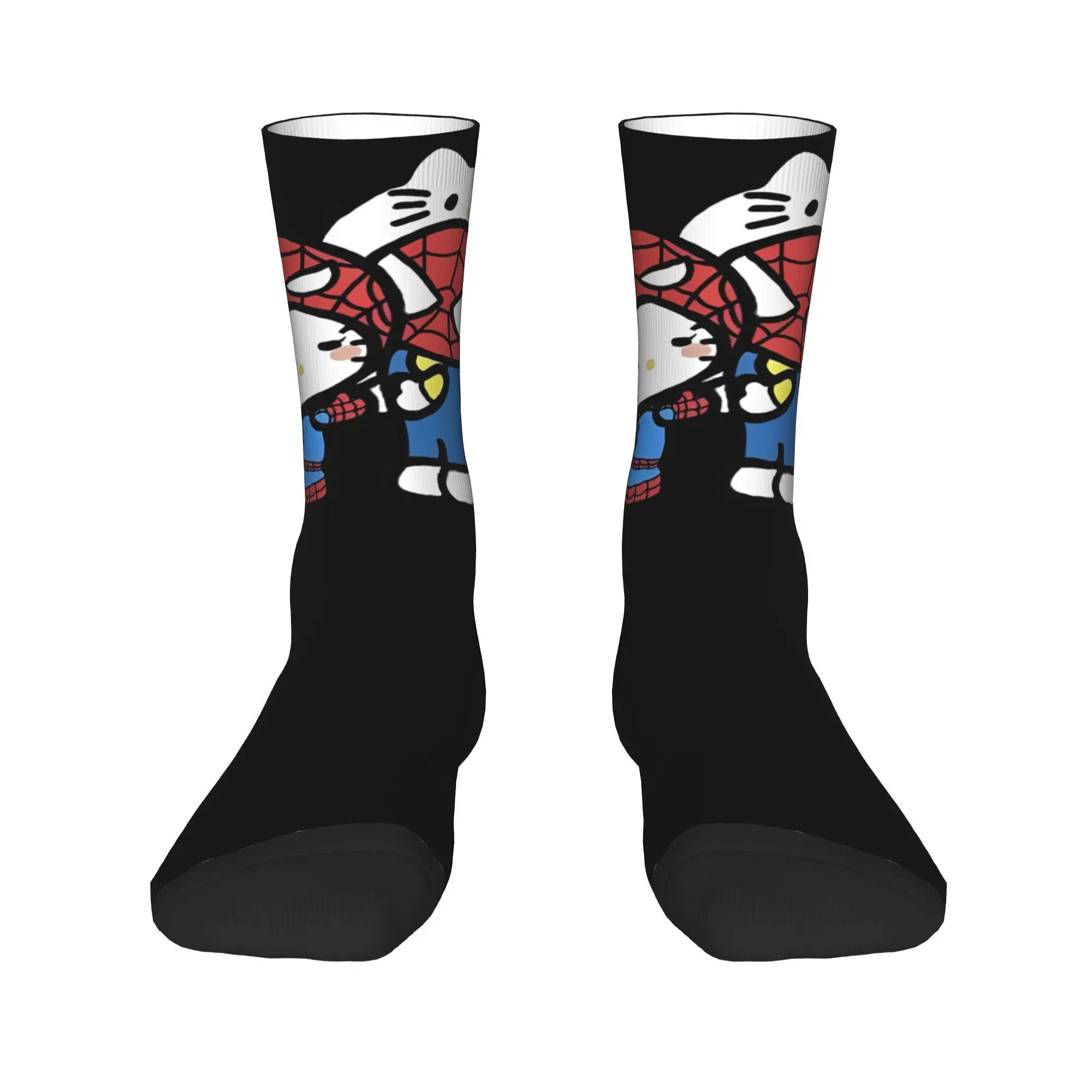 Men Women Hello Kitty Cartoon Spiderman Merch Socks  Sweat Absorbing Socks Comfortable For Casual Wear