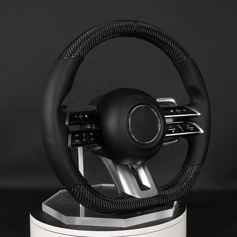 C217 W211 W212 W221 W222 S63 C63 GLA45 C43 SLC لـ - W204 W205 CLA GLA 45 عجلة قيادة من ألياف الكربون #5