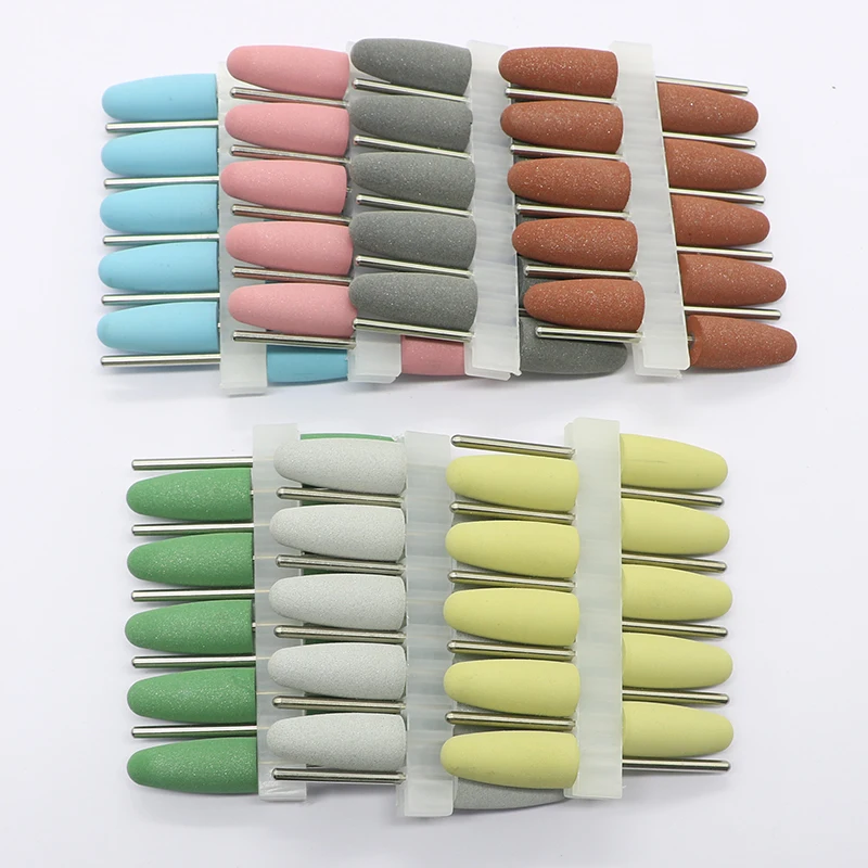 10pcs Silicone Milling Cutter para Manicure Borracha Nail Broca Máquina Manicure Acessórios Nail Buffer Polisher Grinder Ferramenta