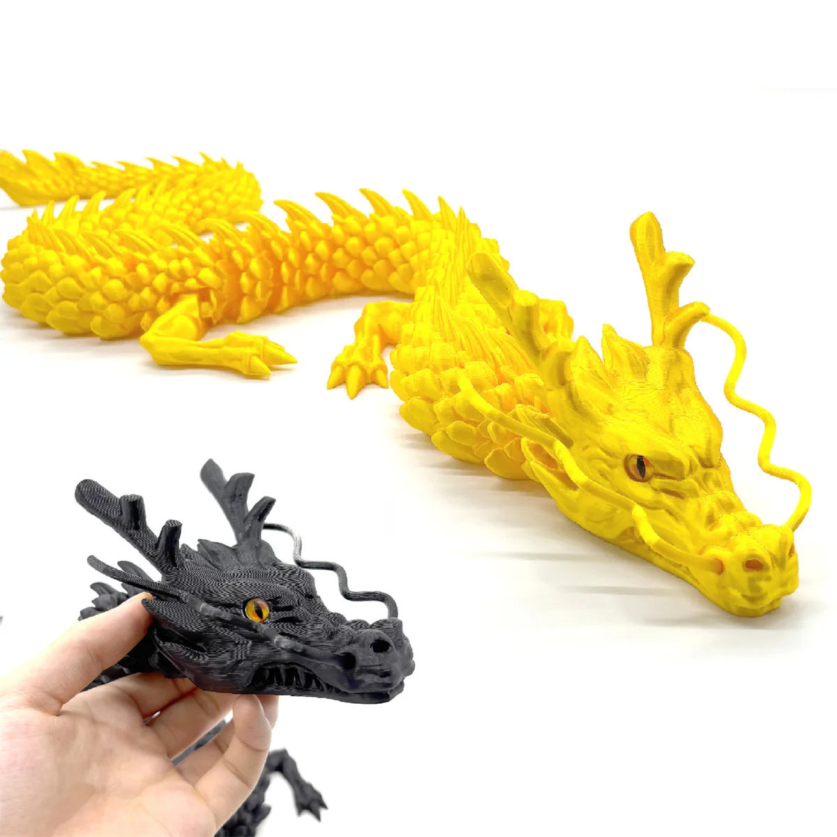 88cm New 3D Printing Dragon Toy Chinese Dragon Joint Rotated Colorful Handicrafts Desktop Ornaments Decoration Gift Toys