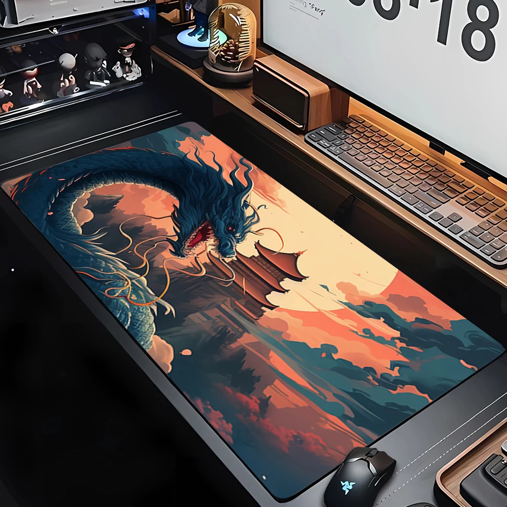 

Dragon MousePad 400x900 Desk Mat Playmat Laptop Japanese Anime Gaming Keyboard Rubber MousePad Pad on The Table Mouse Mat Pc Rug