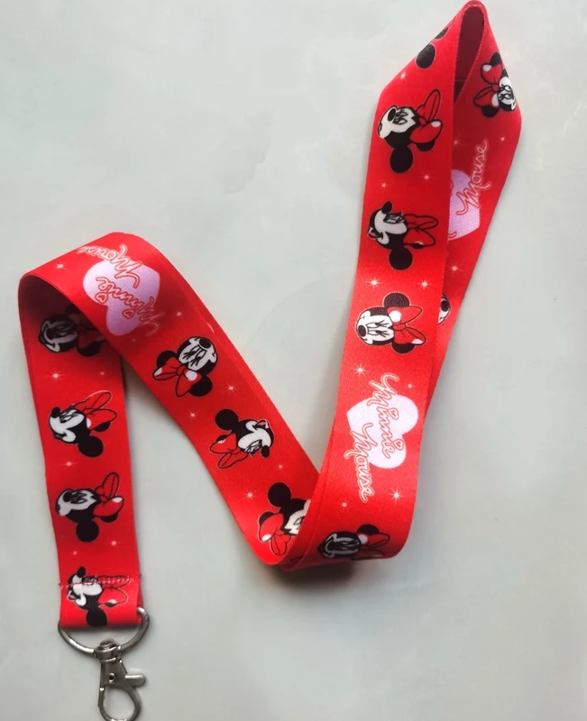 New 1 pcs Disney minnie Lanyards Keys Neck Strap For Card Badge Key Chain Lanyard Key Holder DIY Hang Rope Keyrings