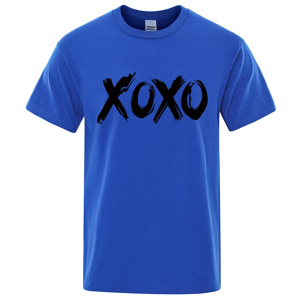 Simple X O X O Art Letter Men Women T Shirt Summer Cotton Sweat T-Shirts Breathable Loose Clothes Cute Street Short Sleeve