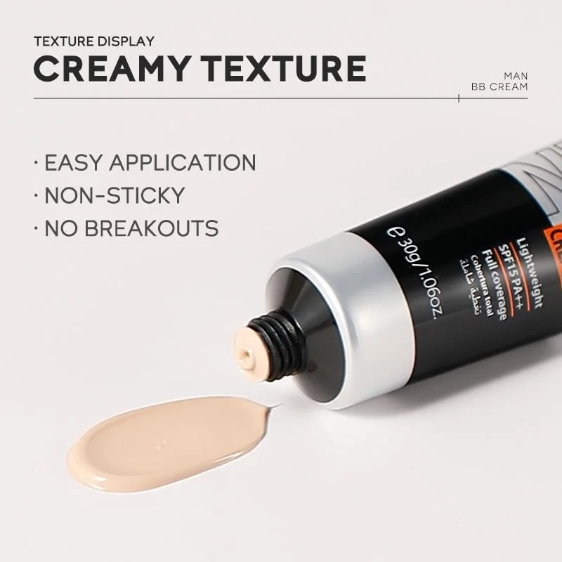 Men\'s BB Cream-Full Coverage Long-Lasting Waterproof Men\'s Concealer Natural Color Suitable for Gifts for Men\'s Christmas Gifts