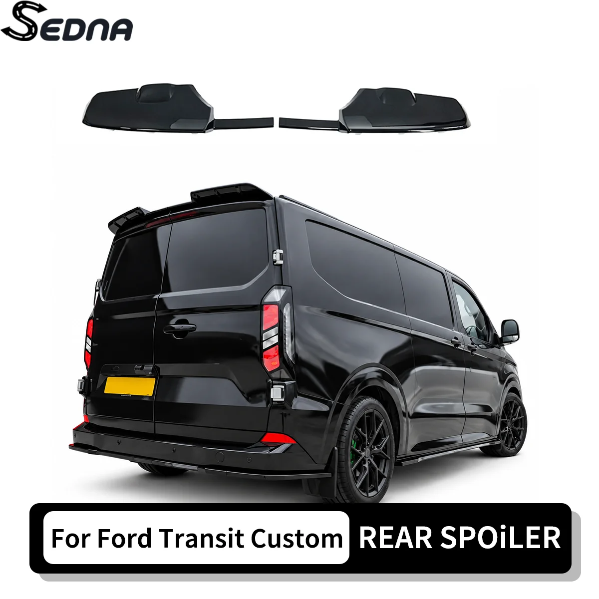 For Ford Transit Custom 2023-2026 Rear Roof Spoiler Wing Tailgate Lip Car Trunk Trim Exterior Cover Body Kit Accessories
