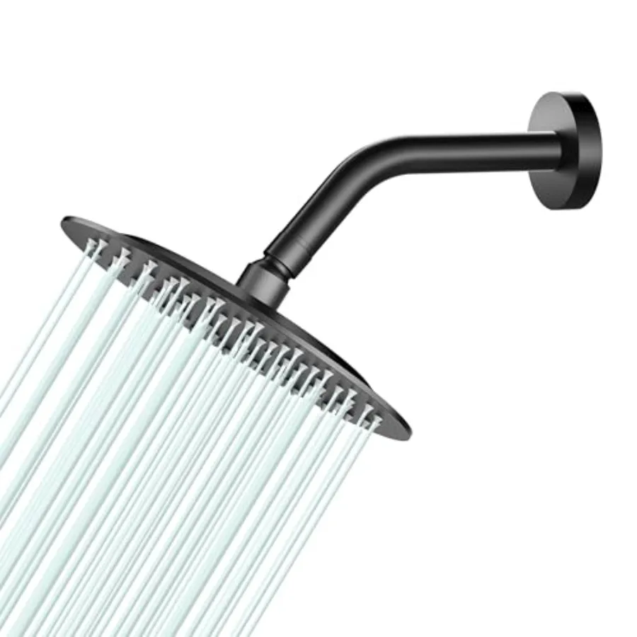 

All Metal Rain Shower Head - Heavy Duty Stainless Steel Easy Install High Water Flow Ultra-Thin Modern Design for Bathroom D-Ma