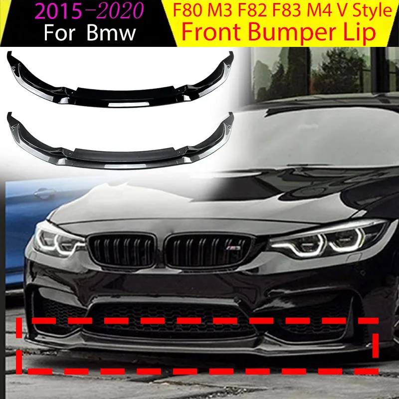 

For Bmw F80 F82 F83 M3 M4 V Style Body Kit 2015-2020 Front Bumper Lip Spoiler Splitter Diffuser Auto Cover Guard Protector Kits