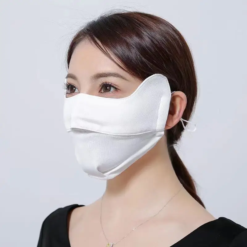 New Winter Windproof Warm Women Mask Solid Color 3D Design Opening Nose Breathable Soft Facemask UPF 50+