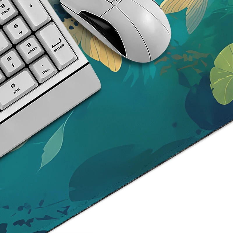 Emerald Lotus Koi Pond Mouse Pad Gaming XL Large New Mousepad XXL Mechanical Keyboard Pad Soft Office Carpet Desktop Mouse Pad