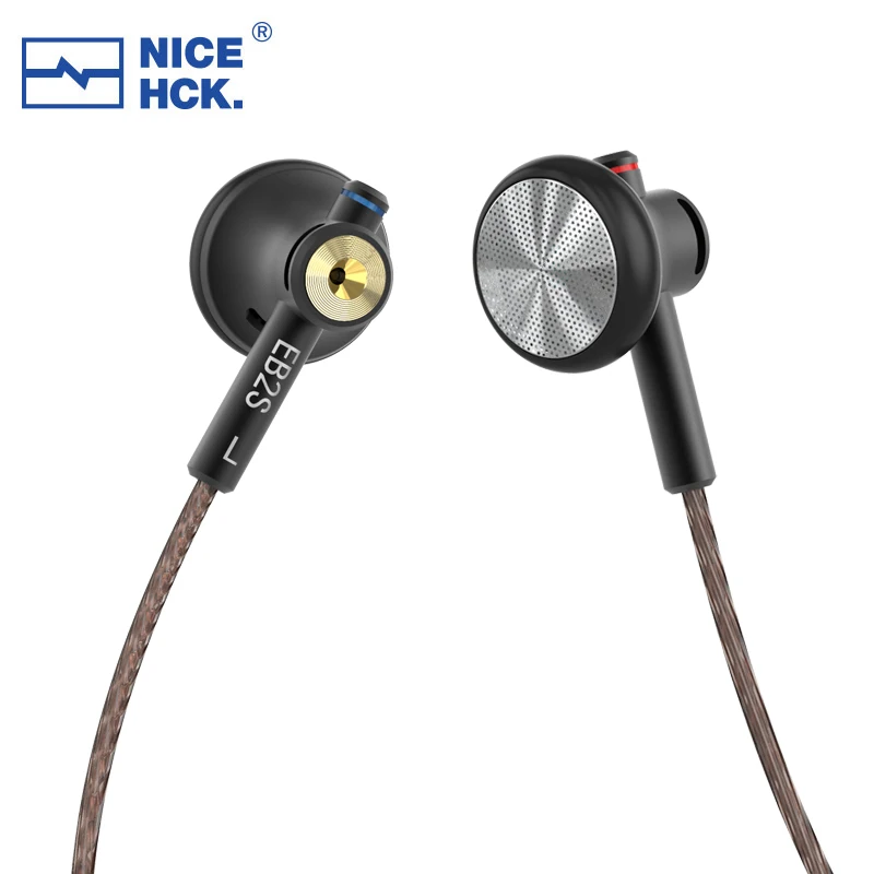 NICEHCK EB2S Earphone HD Mirophone Earbud L Plug 15.4mm LCP Dynamic Vocal Music Headset Wired 4.4mm In-ear Monitor B70/YD30/U2